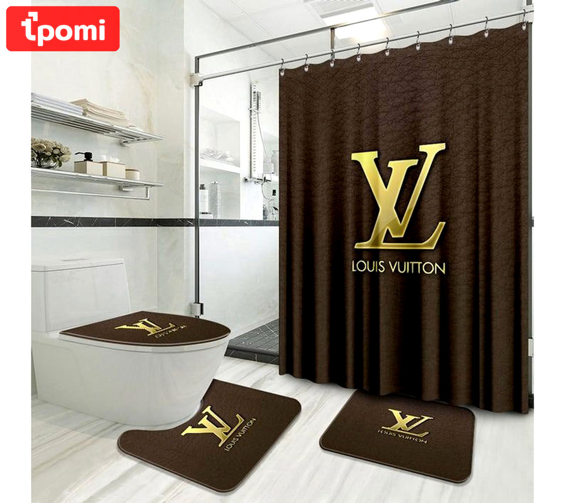 Louis vuitton lv brown home decor hypebeast bath mat luxury fashion brand bathroom sets Bathroom Set