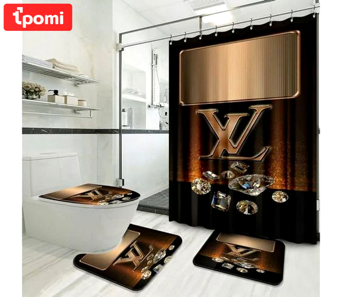 Louis vuitton lv diamond bath mat bathroom sets home decor hypebeast luxury fashion brand Bathroom Set
