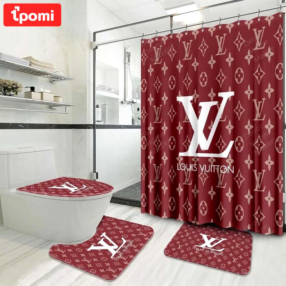 Louis vuitton lv louis vuitton bath mat luxury fashion brand bathroom sets hypebeast home decor Bathroom Set