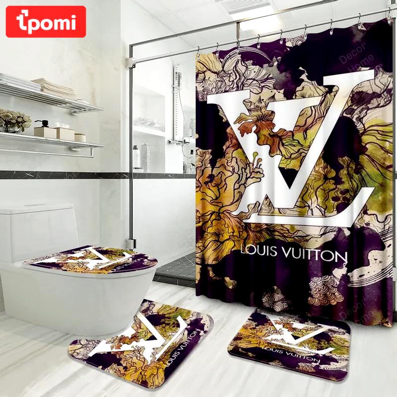 Louis vuitton lv louis vuitton bathroom set luxury fashion brand bath mat hypebeast home decor Bathroom Set