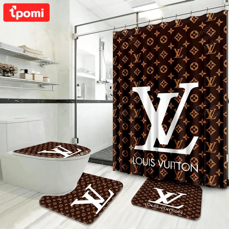 Louis vuitton lv louis vuitton home decor bath mat hypebeast bathroom sets luxury fashion brand Bathroom Set