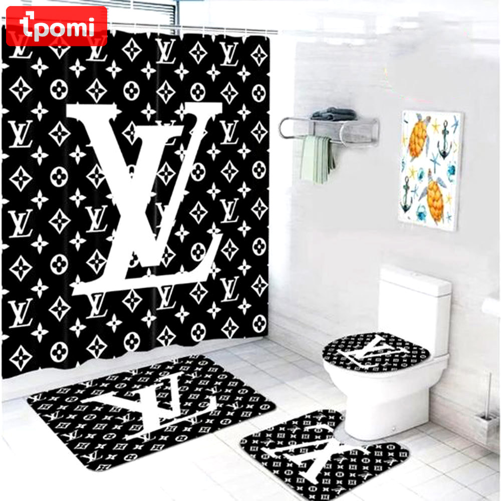 Louis vuitton lv monogram bathroom sets bath mat luxury fashion brand hypebeast home decor Bathroom Set