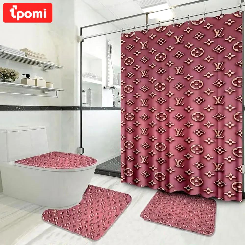 Louis vuitton pinky bathroom sets home decor bath mat luxury fashion brand hypebeast Bathroom Set