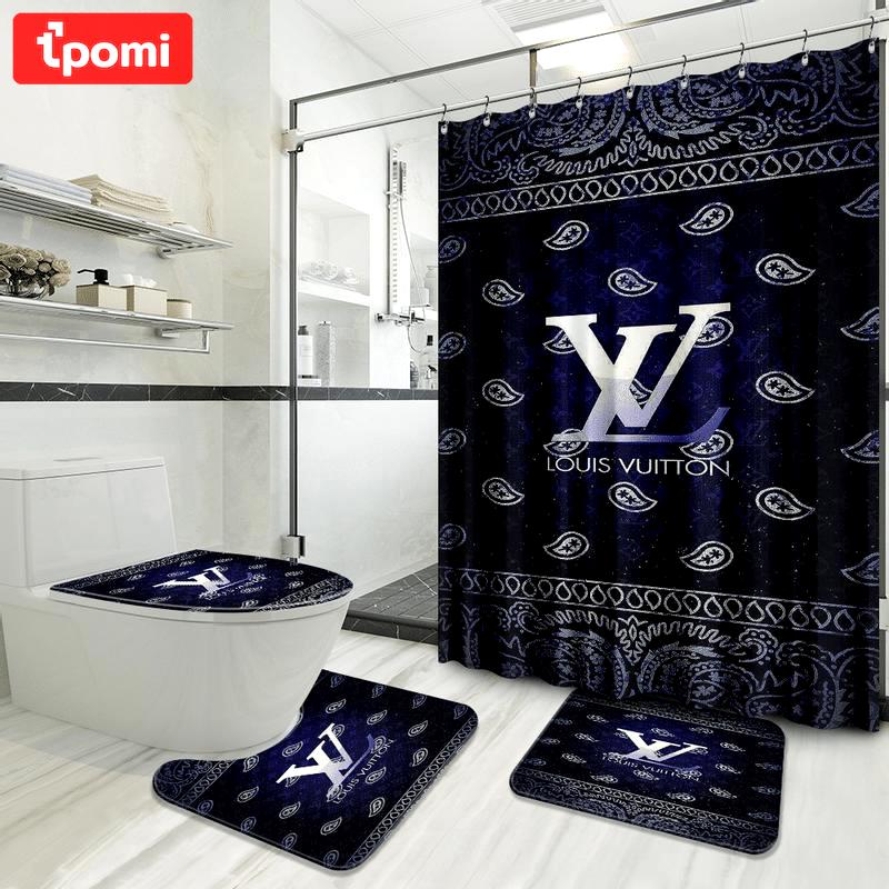 Louis vuitton preium hypebeast bath mat bathroom sets luxury fashion brand home decor Bathroom Set