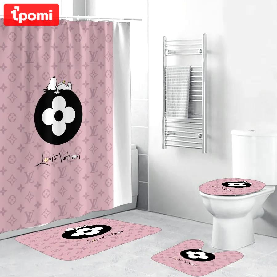 Louis vuitton snoopy pinky fashion luxury brand premium bathroom set home decor Bathroom Set