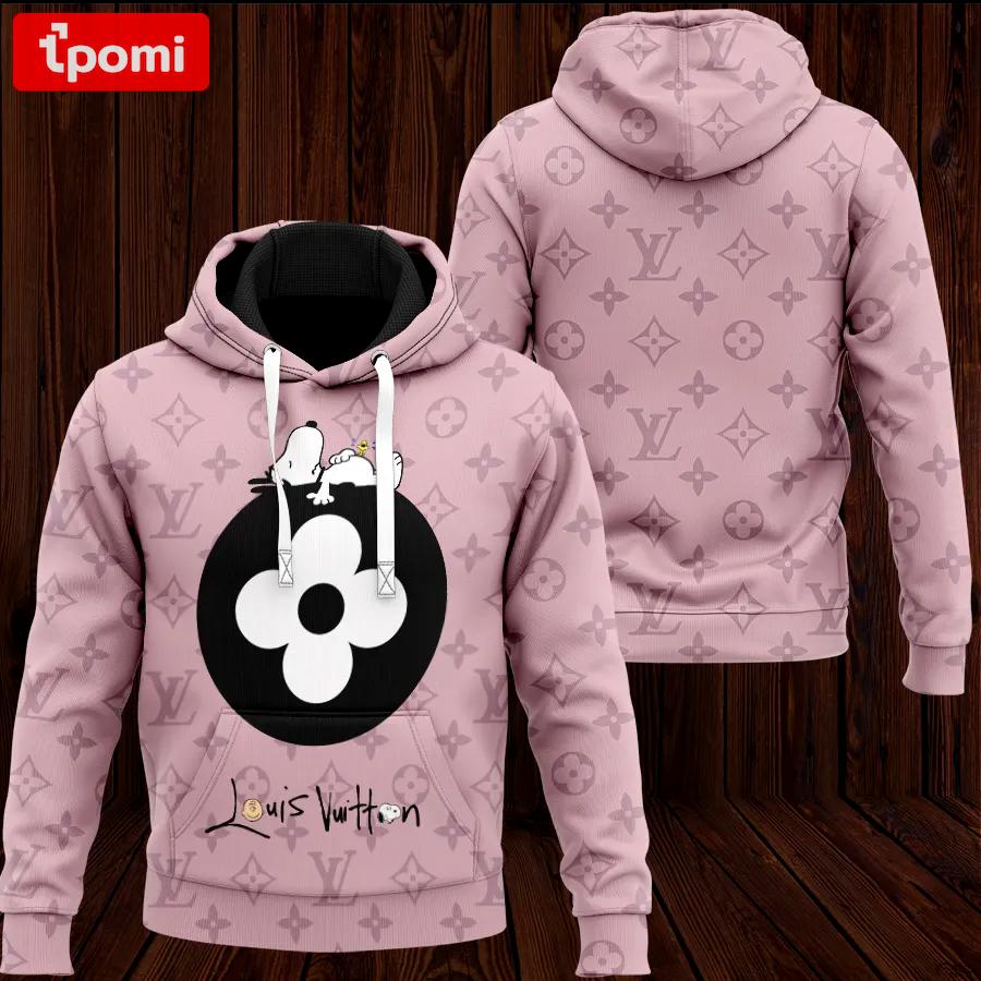 Louis vuitton snoopy pinky unisex hoodie outfit for men women luxury brand clothing special gift Hoodie 3D