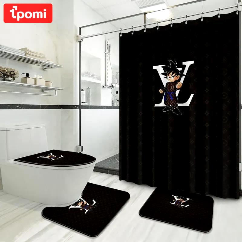 Louis vuitton songoku black fashion limited luxury brand bathroom set home decor Bathroom Set
