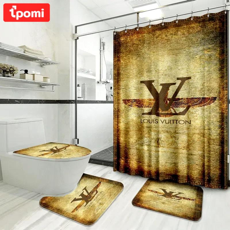Louis vuitton yellow fashion logo limited luxury brand bathroom set home decor Bathroom Set