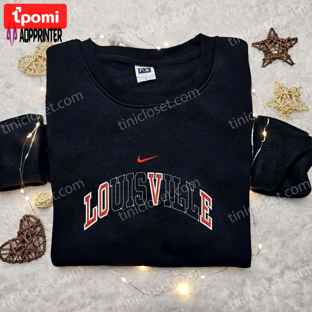 Louisville x nike swoosh embroidered hoodie & shirt: best gift ideas for nike-inspired fashion Embroidered Shirt