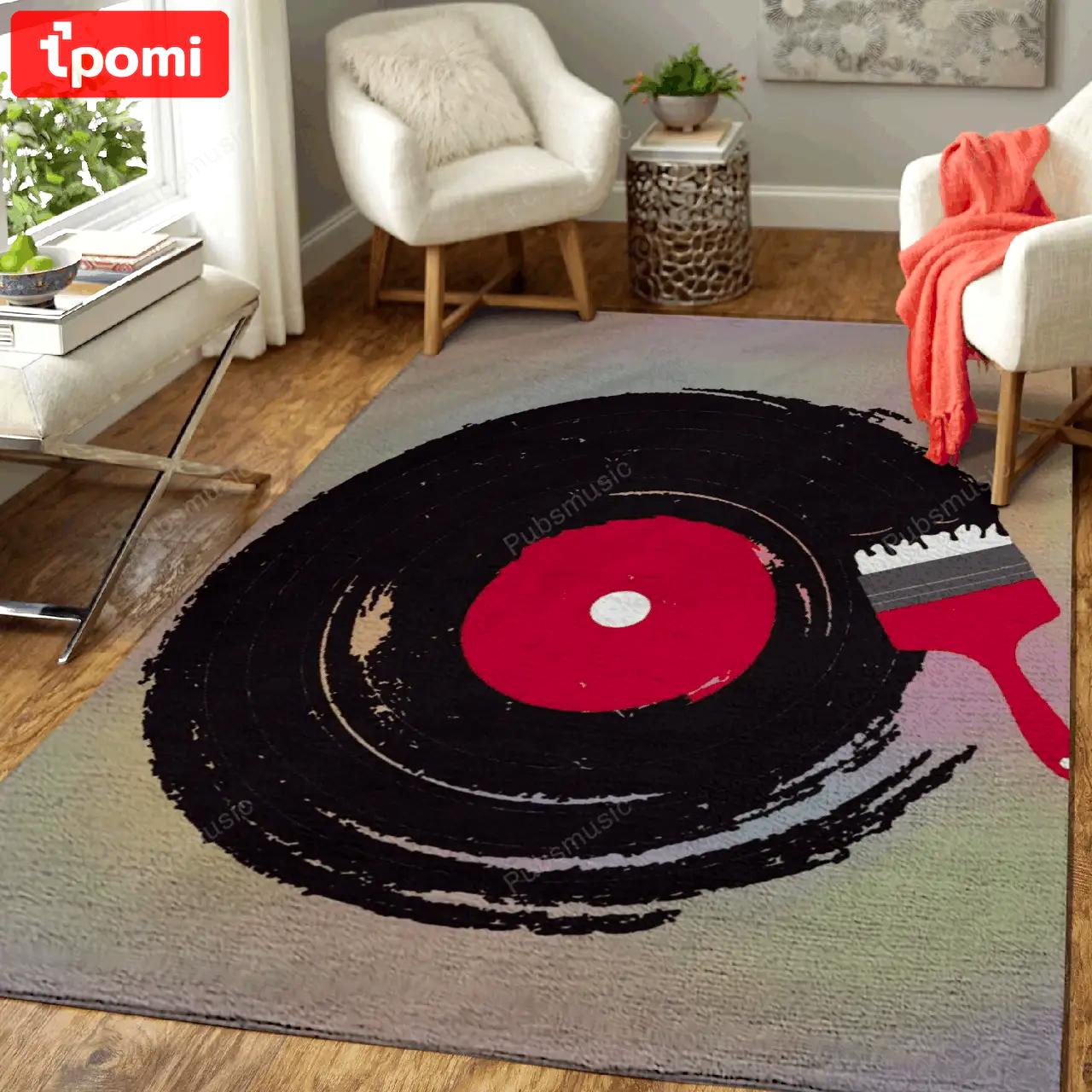 Lp music art for fans area rug living room carpet rug regtangle carpet floor decor home decor Rectangle Rug