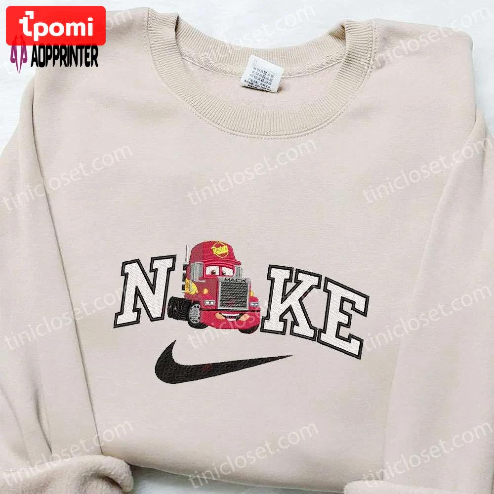 Mack truck x nike cartoon embroidered sweatshirt & disney characters t-shirt: best family gift ideas Embroidered Shirt