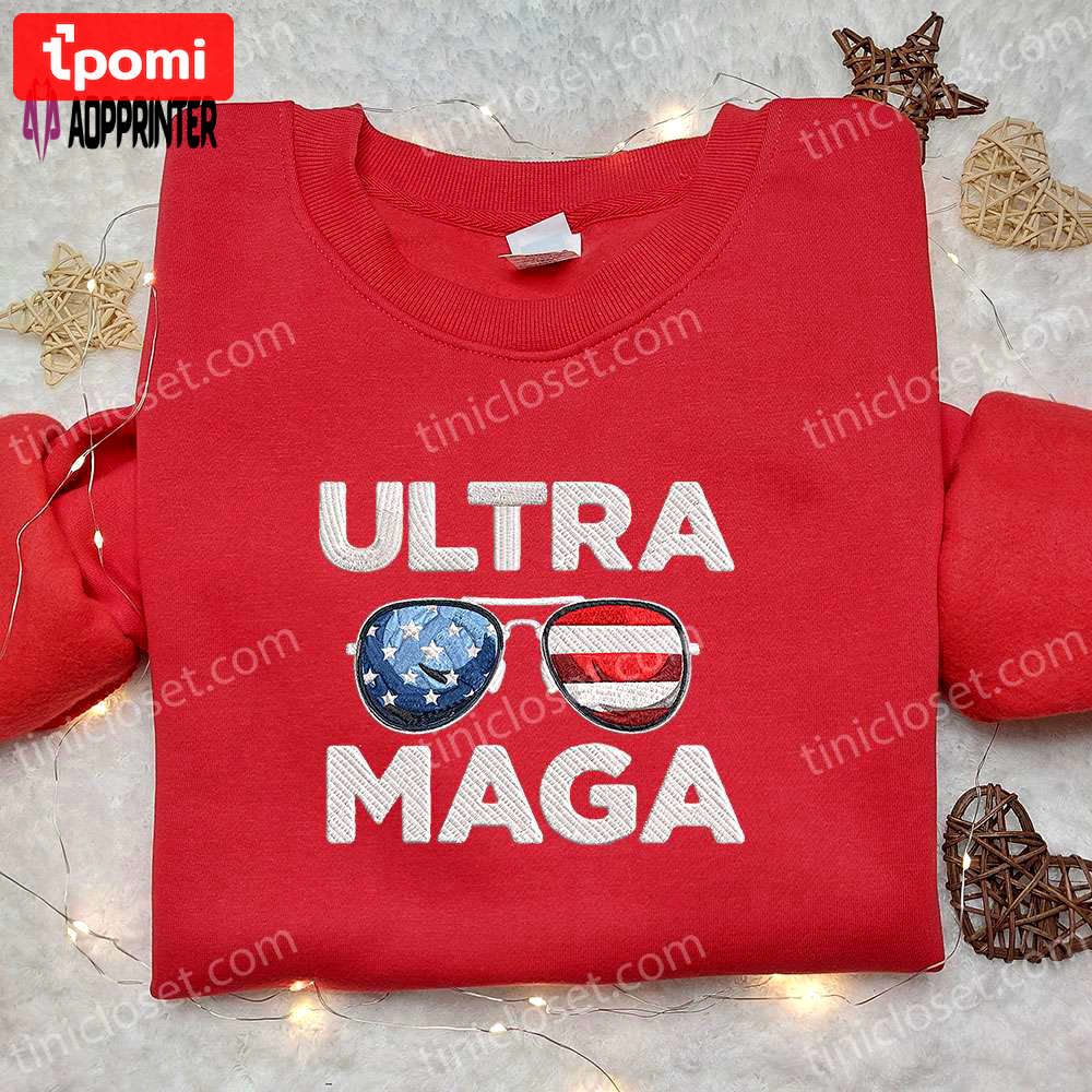 Make america great again: biden & trump embroidered shirt & sweatshirt – hot political topics t-shirt Embroidered Shirt