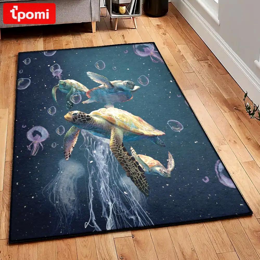 Marine turtles washable area rugs, sea turtle gs cl rug Rectangle Rug