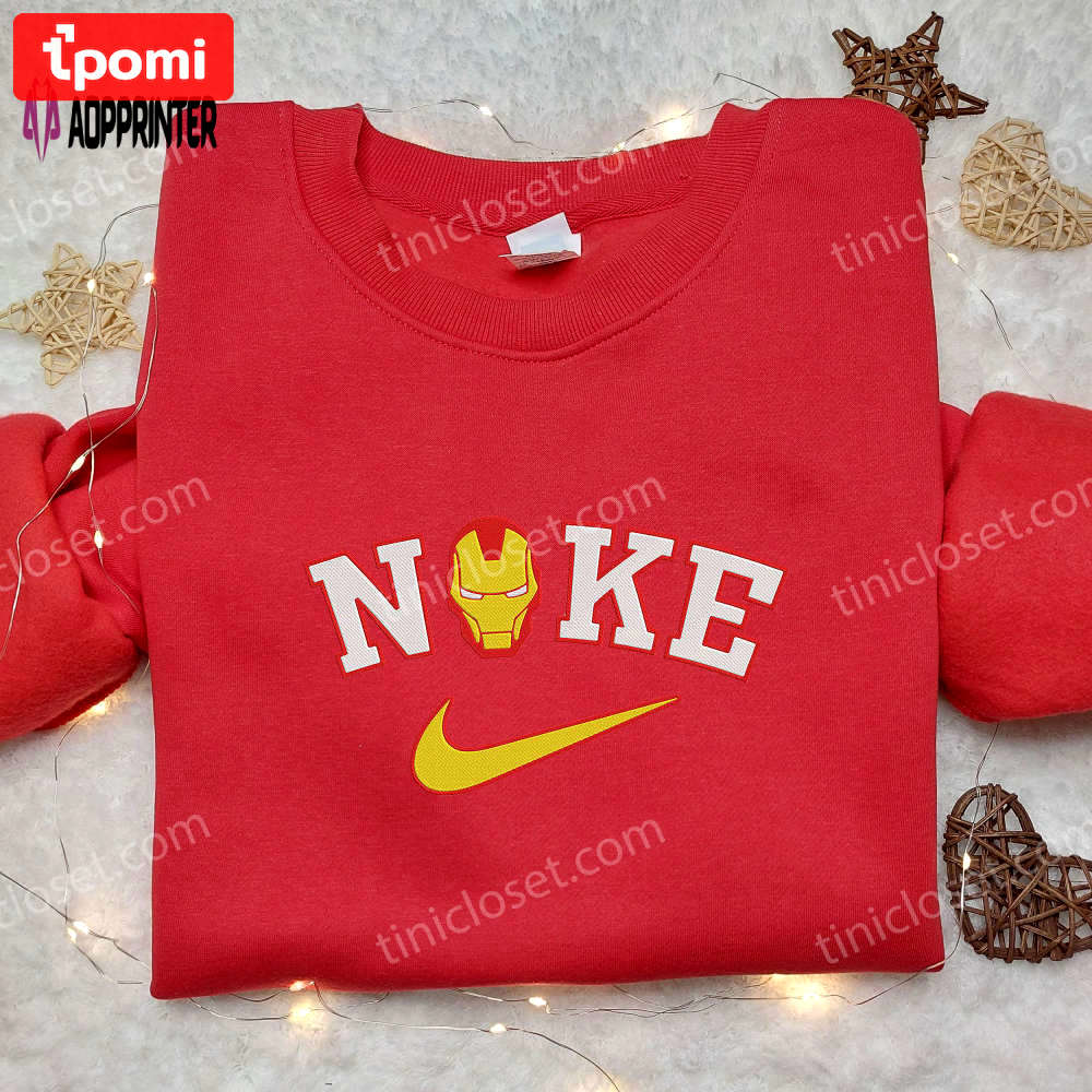Marvel iron man nike embroidered shirt hoodie & sweatshirt: nike inspired collection Embroidered Shirt