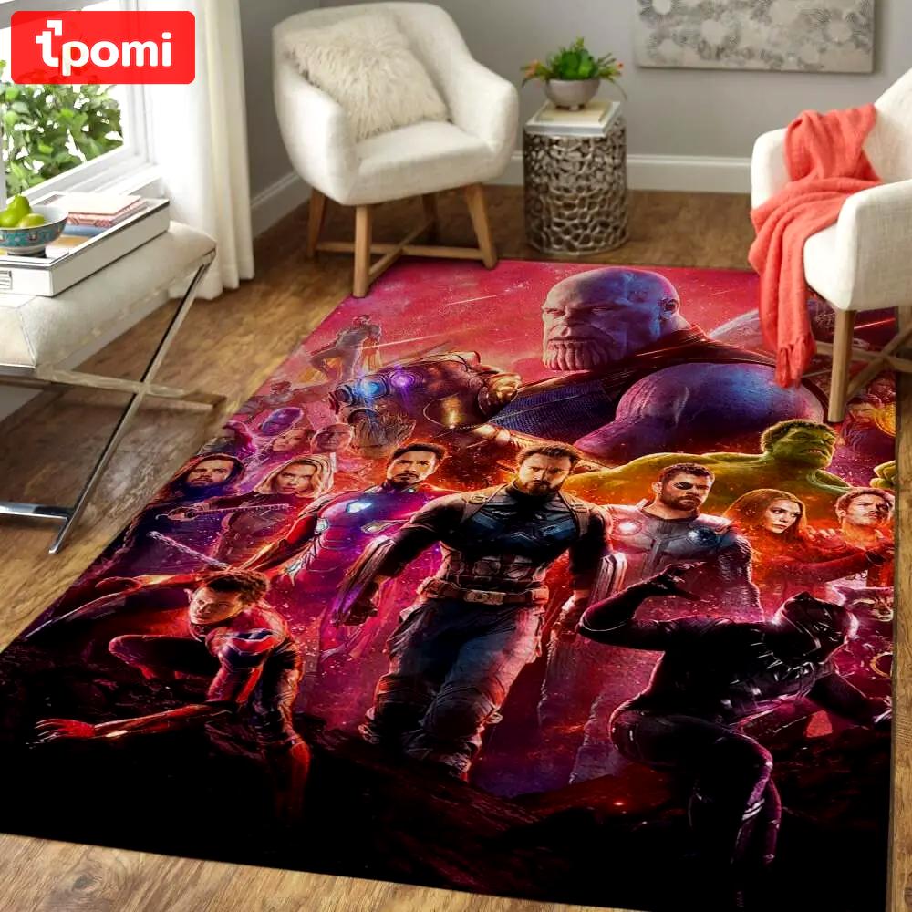 Marvel superhero area rug avengers infinity war movie rug regtangle carpet floor decor home decor Rectangle Rug