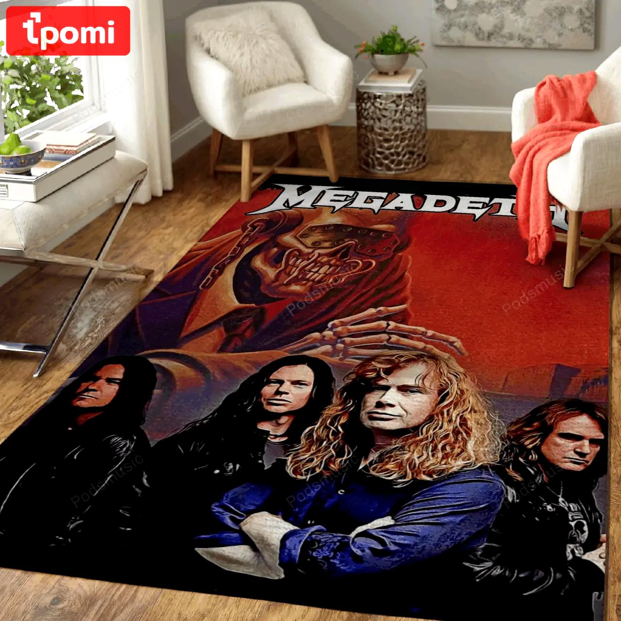 Megadeth music art for fans area rug living room carpet rug regtangle carpet floor decor home decor Rectangle Rug