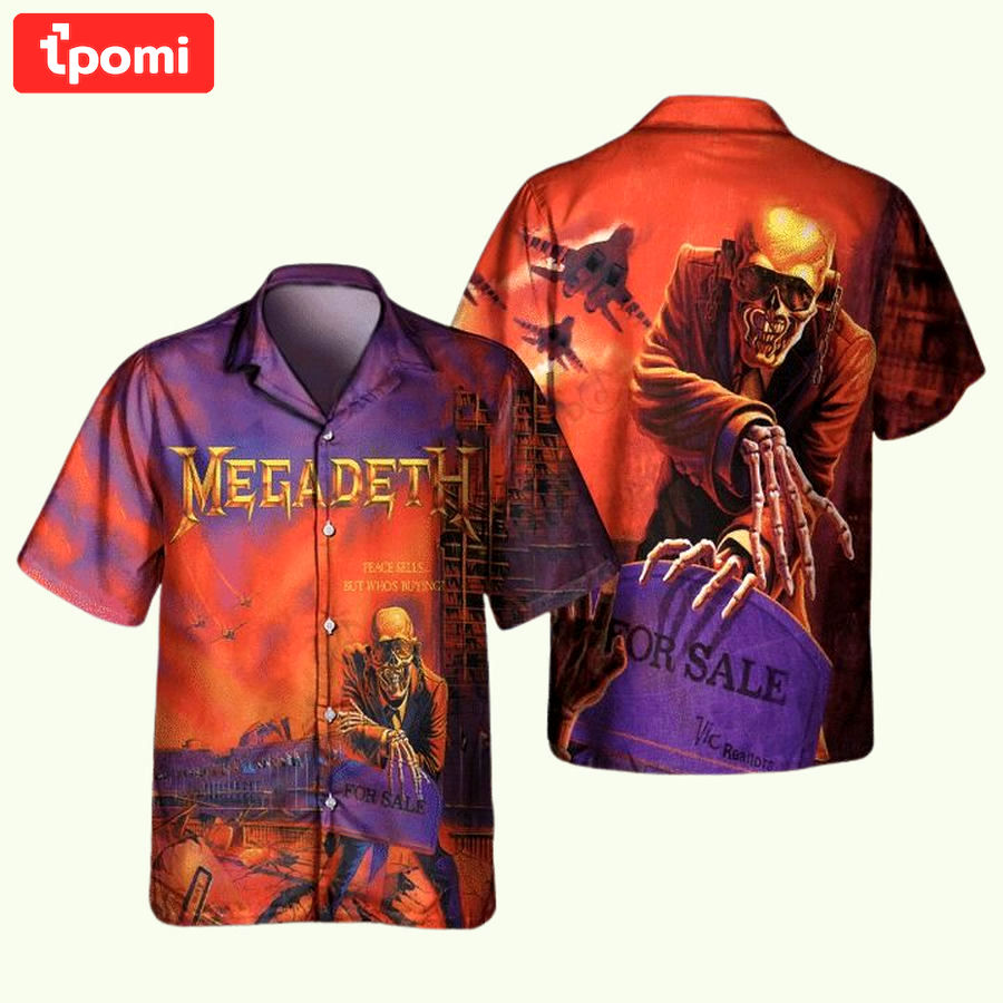 Megadeth peace sells but whos buying 1986 unisex hawaiian shirt Hawaii Shirt Shorts & Flip Flops