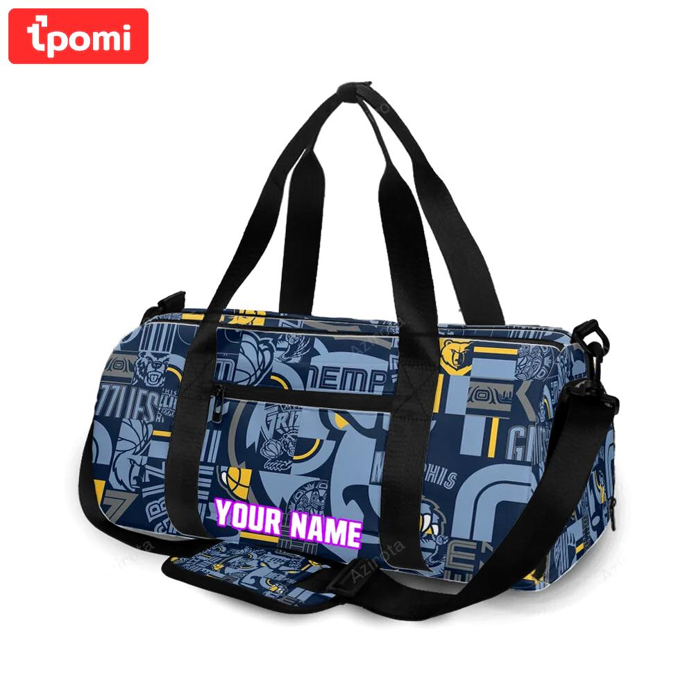 Memphis grizzlies emblem colleage v5 personalized name travel bag gym bag 98 Travel Bag