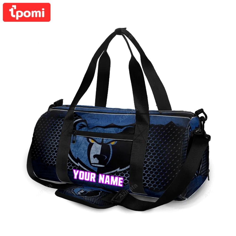 Memphis grizzlies emblem metal personalized name travel bag gym bag 473 Travel Bag