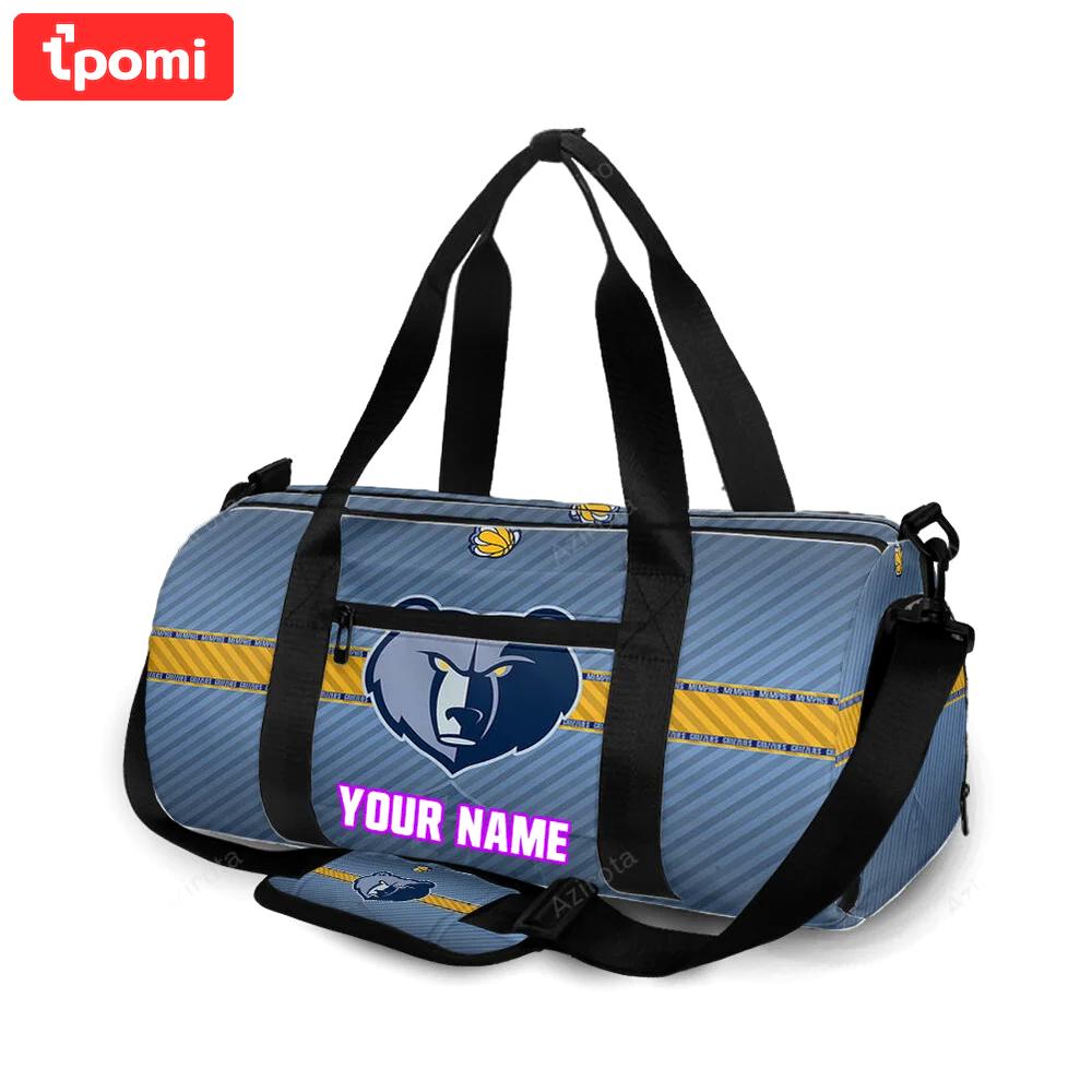 Memphis grizzlies emblem texture v2 personalized name travel bag gym bag 1569 Travel Bag