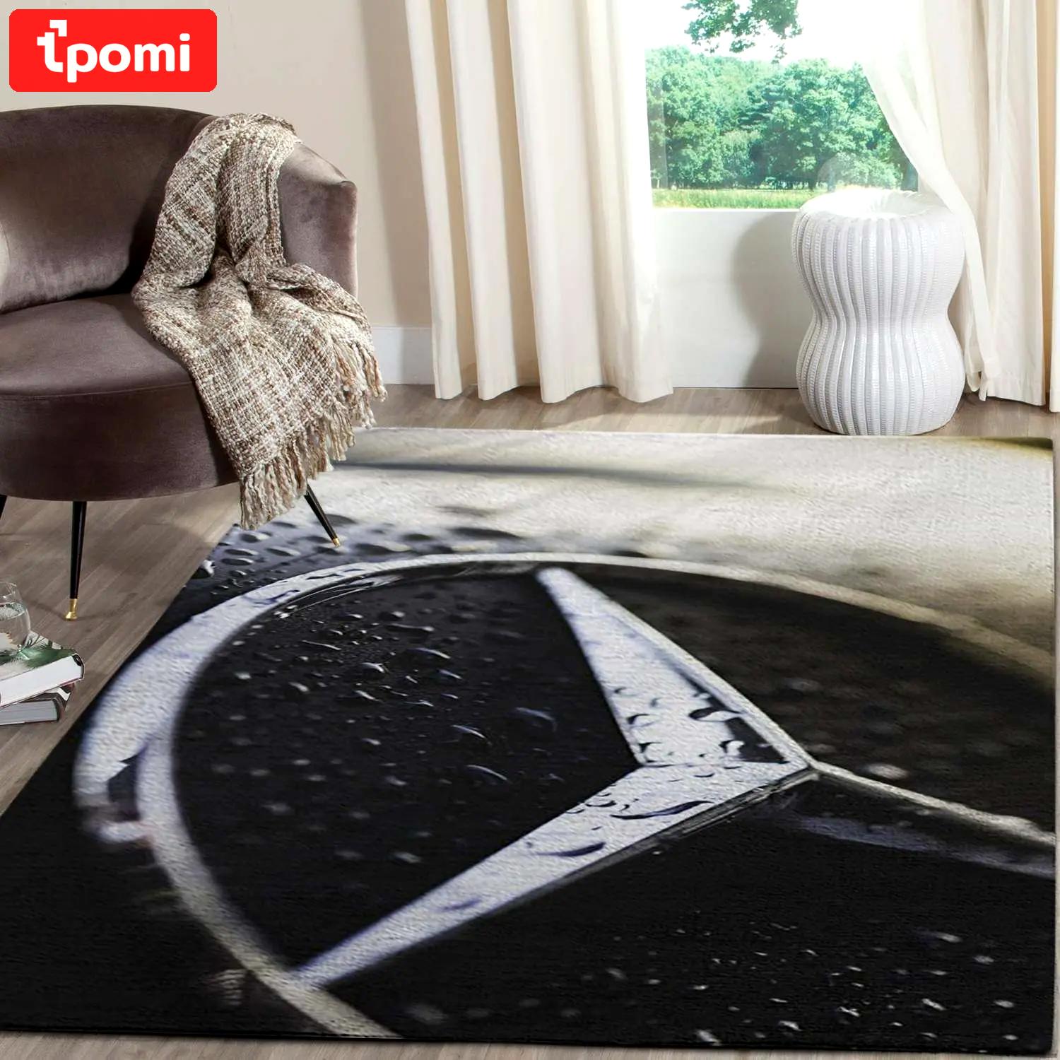 Mercedes logo supercars area rugs living room carpet fn151218 rug regtangle carpet floor decor home decor Rectangle Rug