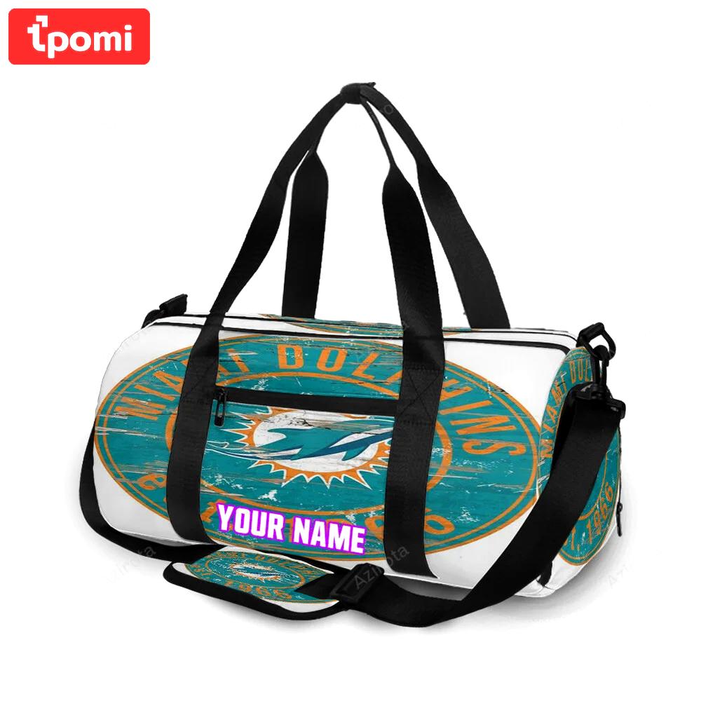 Miami dolphins logo 12 personalized name travel bag gym bag 1212 Travel Bag