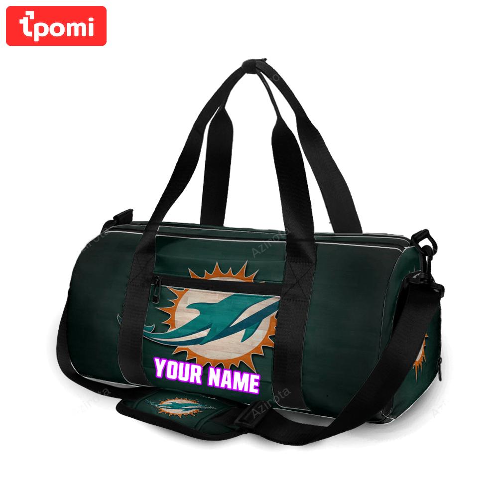 Miami dolphins logo 8 personalized name travel bag gym bag 1302 Travel Bag