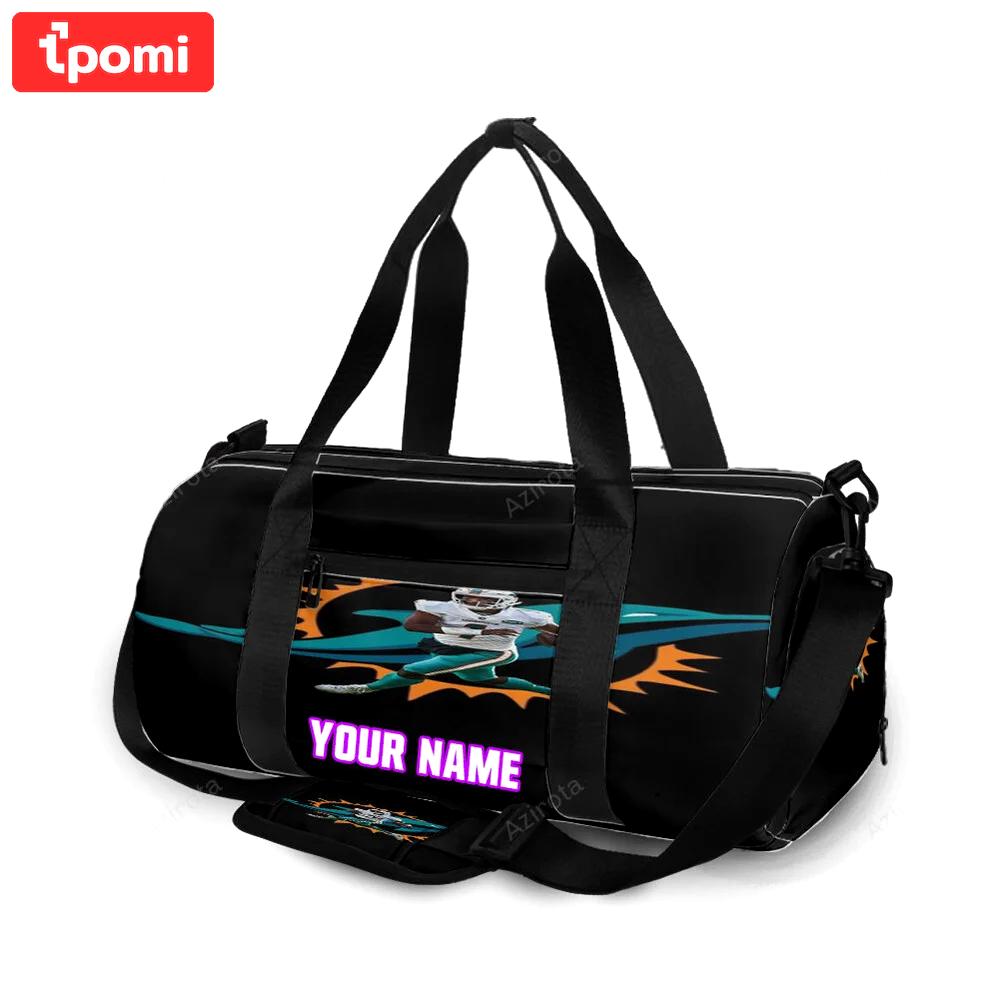 Miami dolphins tua tagovailoa4 personalized name travel bag gym bag 579 Travel Bag