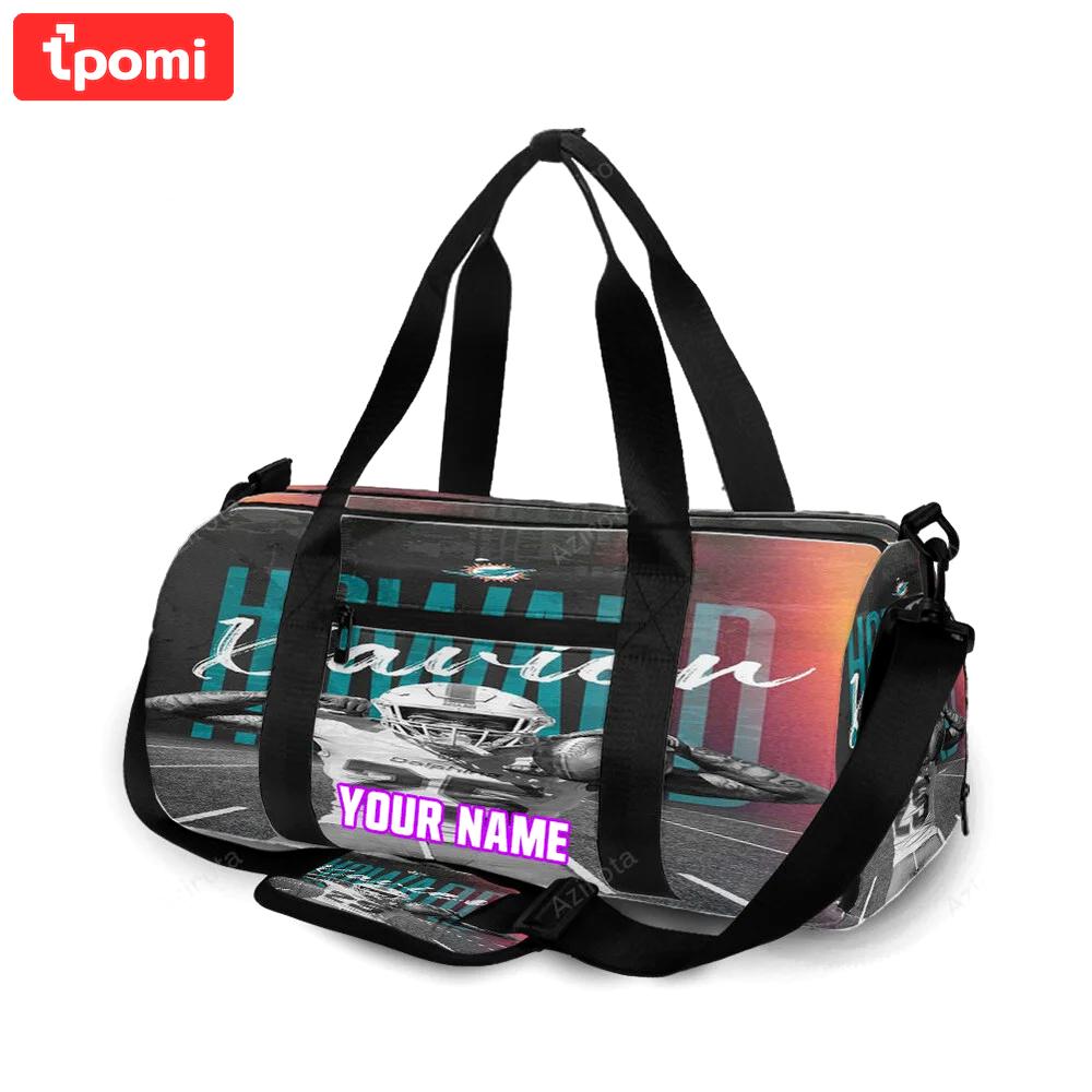 Miami dolphins xavien howard3 personalized name travel bag gym bag 1848 Travel Bag