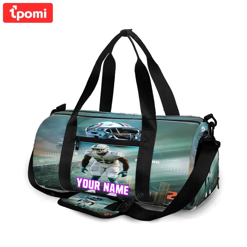 Miami dolphins xavien howard4 personalized name travel bag gym bag 244 Travel Bag