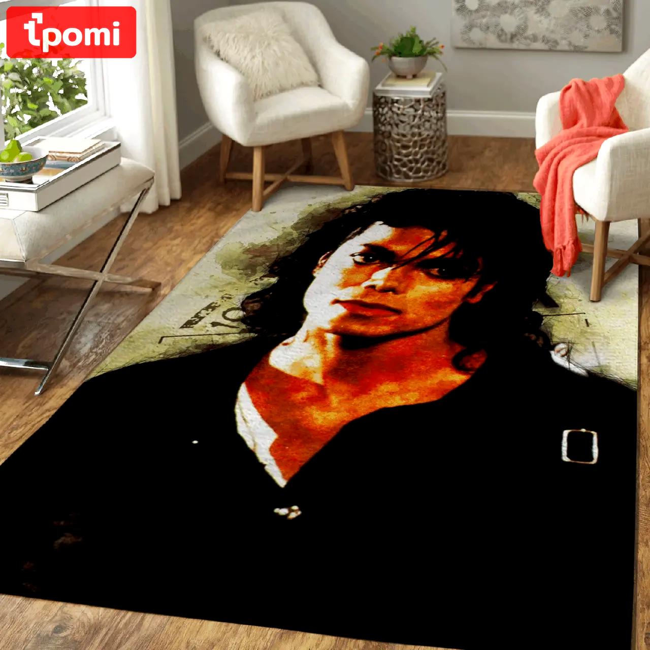 Michael jackson king of pop music art area rug area rug living room carpet rug regtangle carpet floor decor home decor Rectangle Rug