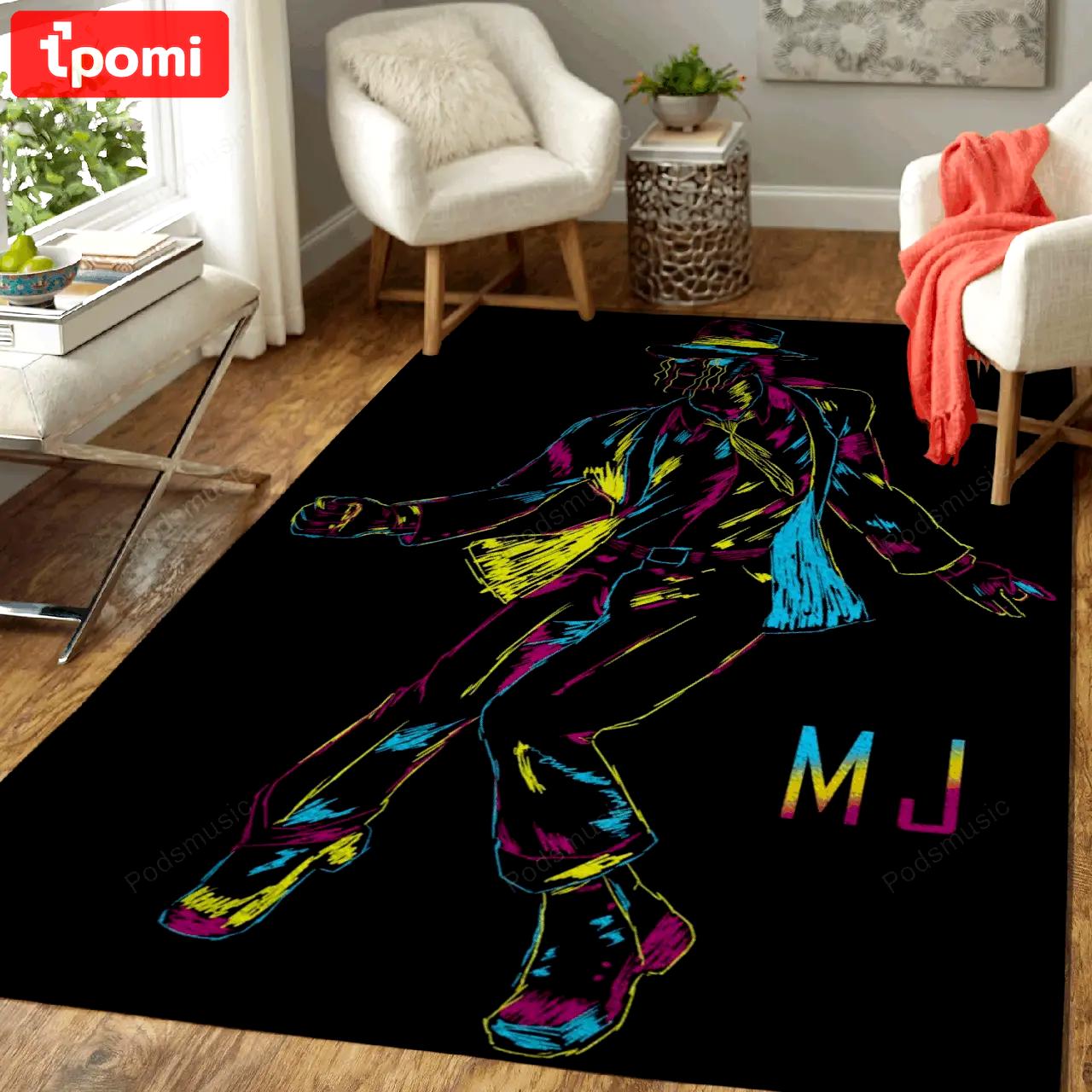 Michael jackson line art music art for fans area rug living room carpet rug regtangle carpet floor decor home decor Rectangle Rug
