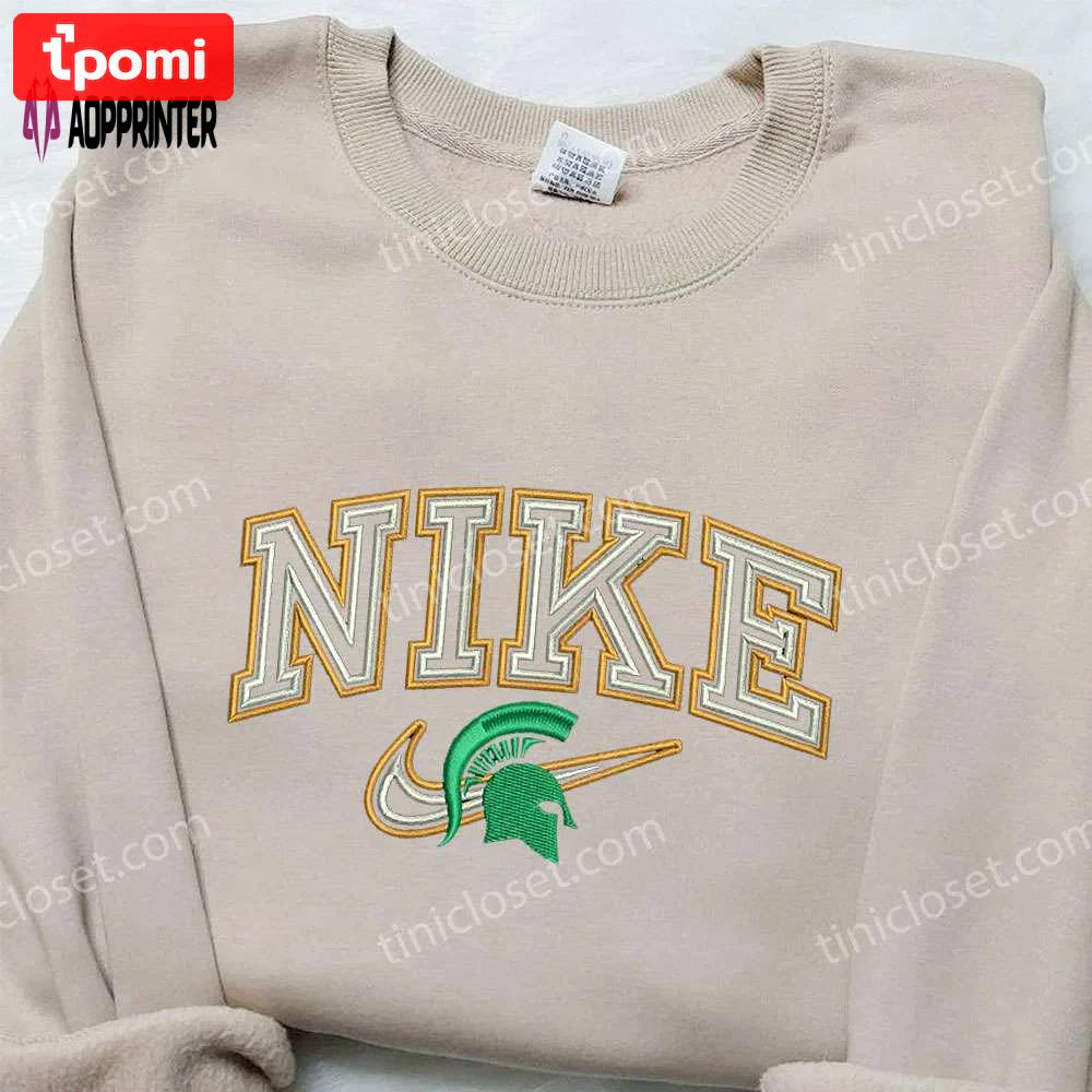 Michigan state spartans nike embroidered sweatshirt – ncaa sport shirt Embroidered Shirt