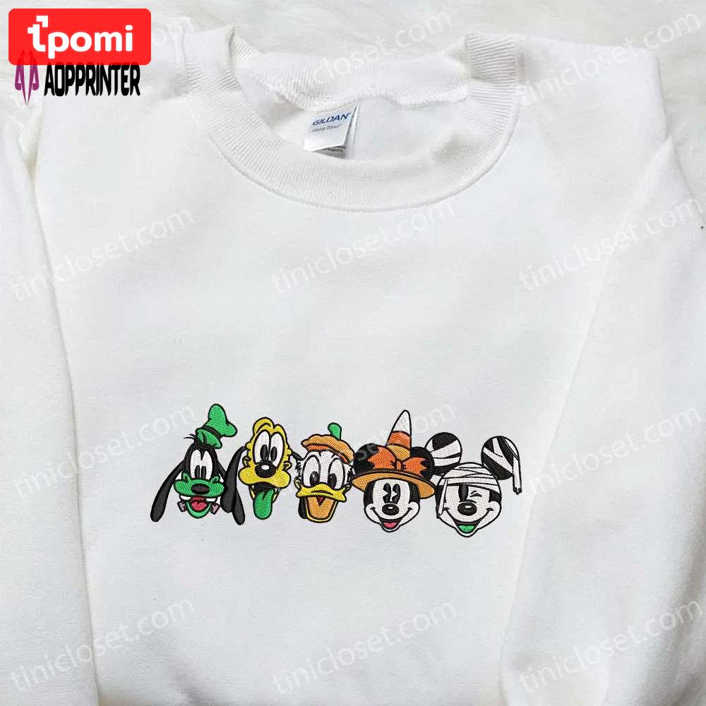 Mickey & friends halloween embroidered hoodie: the best disney sweatshirt for halloween lovers Embroidered Shirt