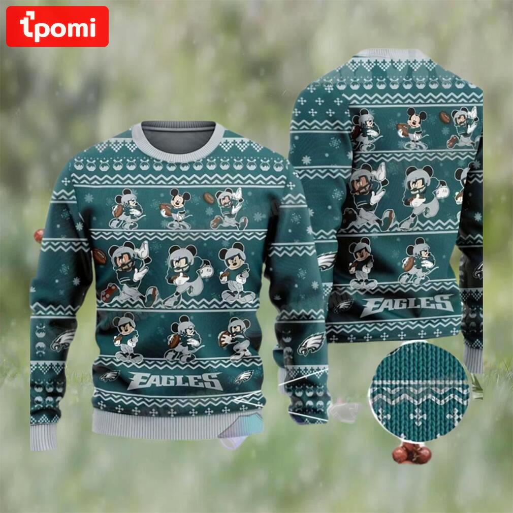 Mickey mouse nfl philadelphia football ugly christmas sweater eagles gifts Christmas Ugly Sweater