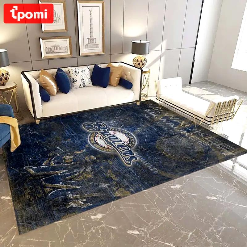 Milwaukee brewers area rug mlb team logo carpet living room rugs decor 6 Rectangle Rug