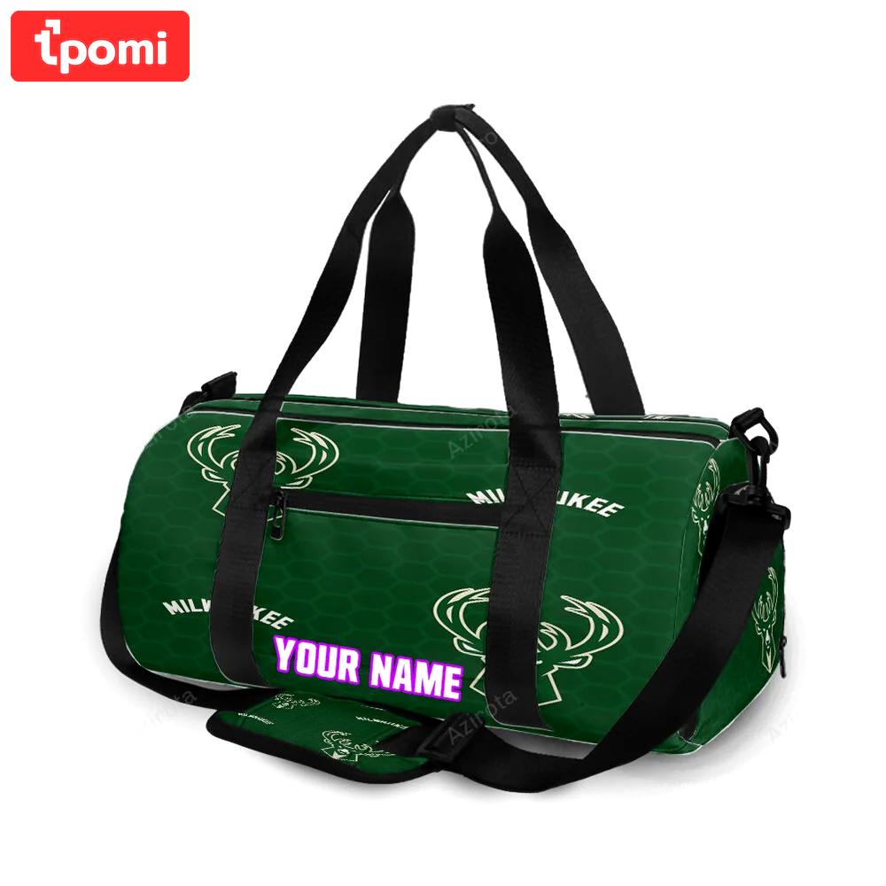 Milwaukee bucks emblem v44 personalized name travel bag gym bag 2050 Travel Bag