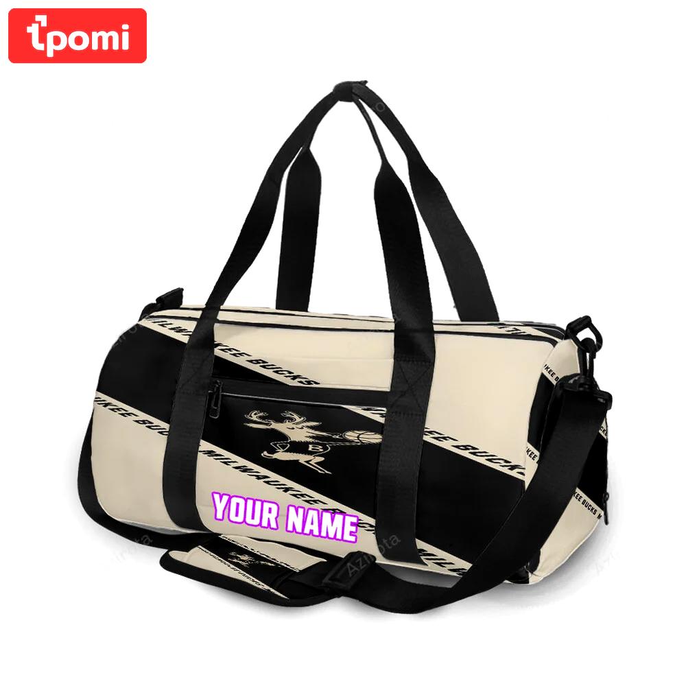Milwaukee bucks mascot v24 personalized name travel bag gym bag 1382 Travel Bag