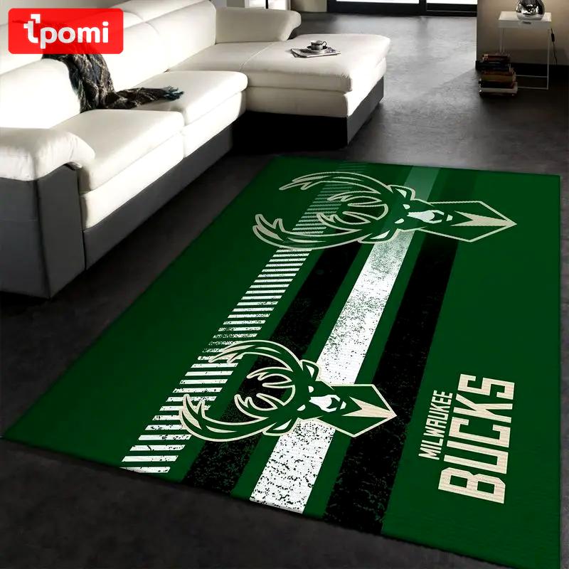 Milwaukee bucks nba 2 area rug living room bedroom rug rug regtangle carpet Rectangle Rug