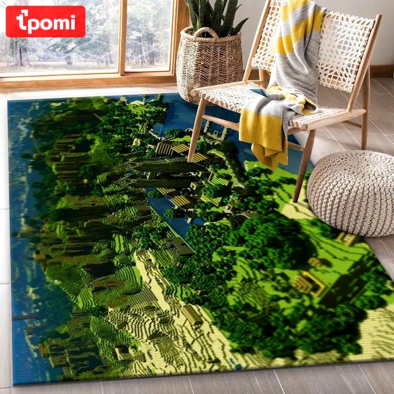 Minecraft 18 area rug living room and bed room rug rug regtangle carpet floor decor home decor Rectangle Rug