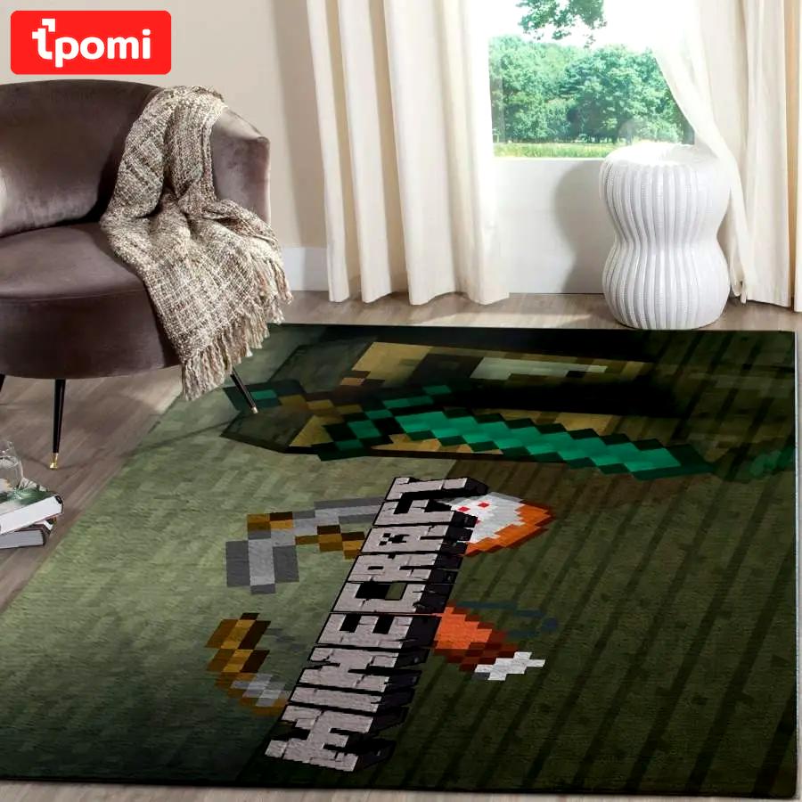 Minecraft area rug living room rug home decor video game gfd 19120619 Rectangle Rug