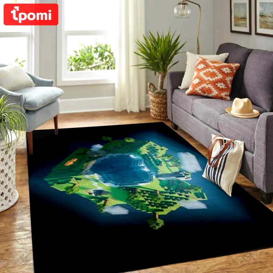 Minecraft area rug living room rug home decor video game gfd 19120711 Rectangle Rug