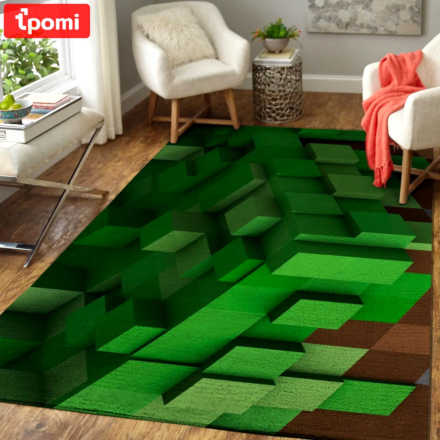 Minecraft area rug video game carpet gamer living room rugs rug regtangle carpet floor decor home decor v218 Rectangle Rug