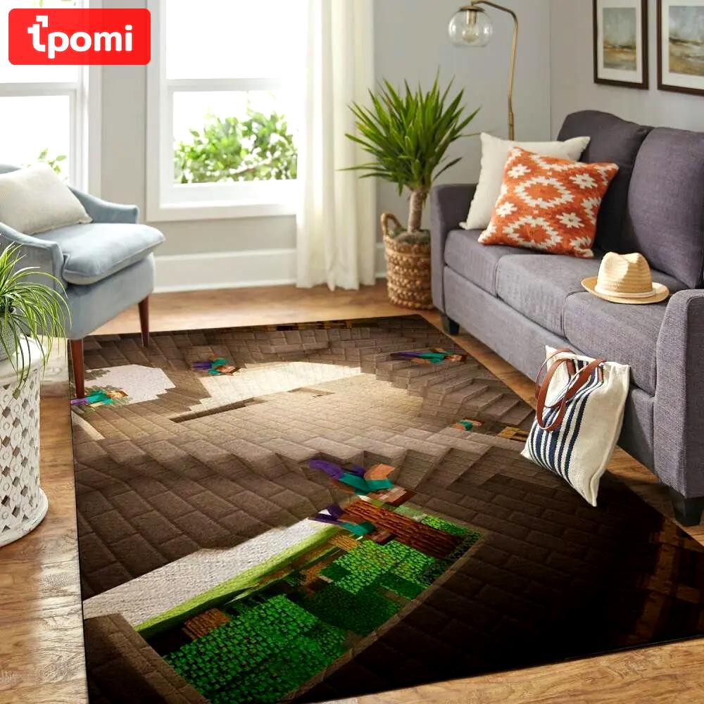 Minecraft area rug video game carpet gamer living room rugs rug regtangle carpet floor decor home decor v222 Rectangle Rug