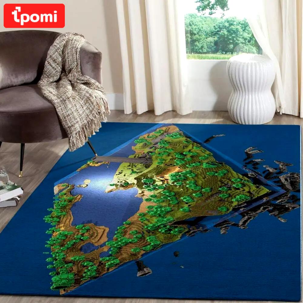 Minecraft area rug video game carpet gamer living room rugs rug regtangle carpet floor decor home decor v237 Rectangle Rug