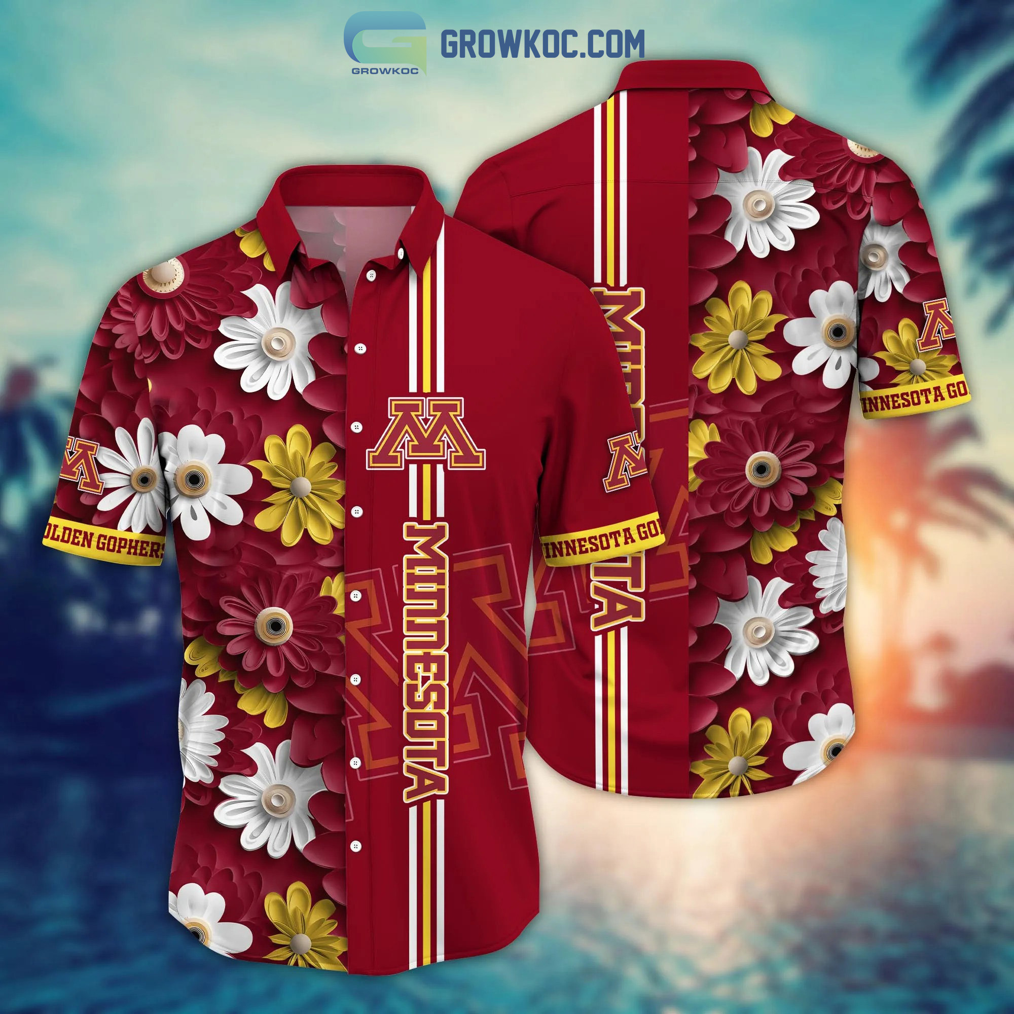 Minnesota golden gophers ncaa flower hawaiian shirt Hawaii Shirt Shorts & Flip Flops