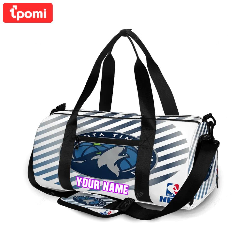 Minnesota timberwolves emblem v48 personalized name travel bag gym bag 1980 Travel Bag