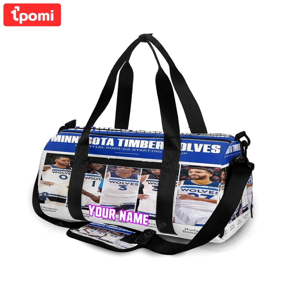 Minnesota timberwolves players v38 personalized name travel bag gym bag 191 Travel Bag