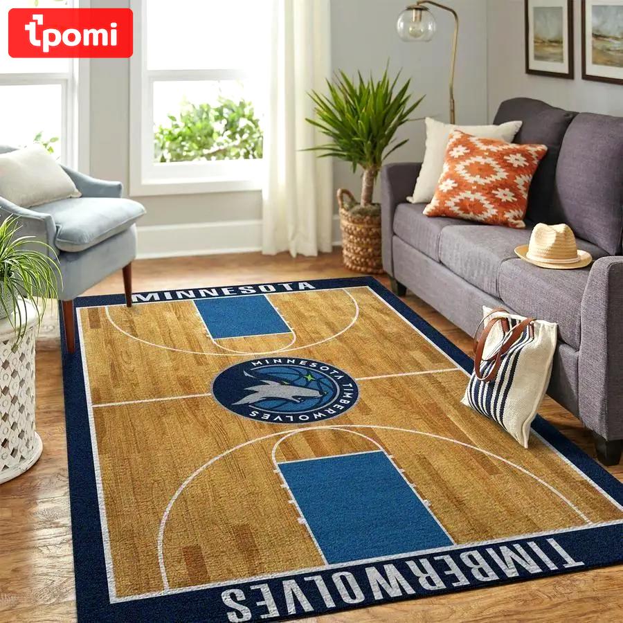 Minnesota timberwolves rug nba team logo living room rug regtangle carpet v5555 Rectangle Rug