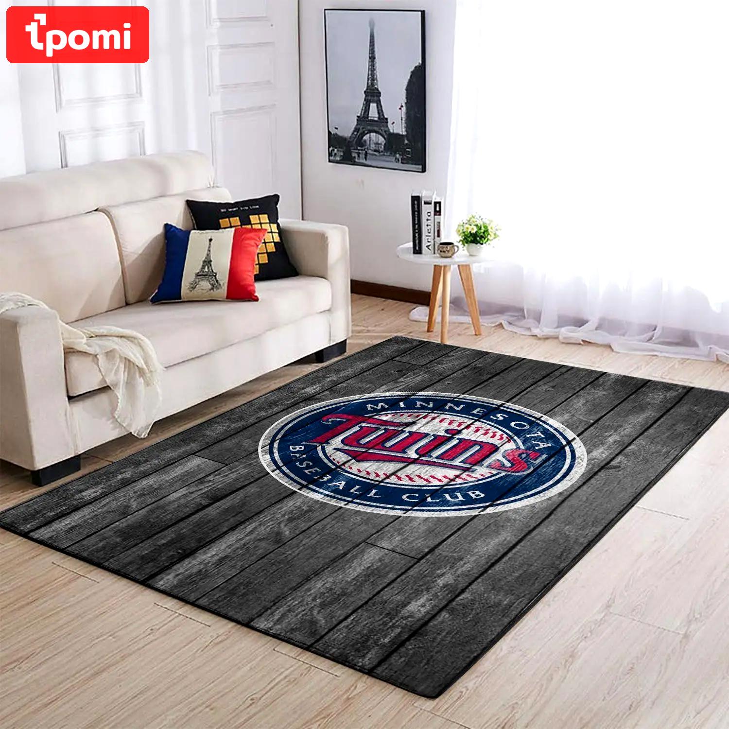 Minnesota twins wooden style area rug mlb baseball team logo home decor rug 12 Rectangle Rug